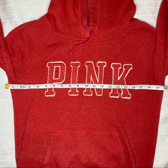 PINK Victoria’s Secret Red/Pink Pull over hoodie Sweater - Picture 4 of 8